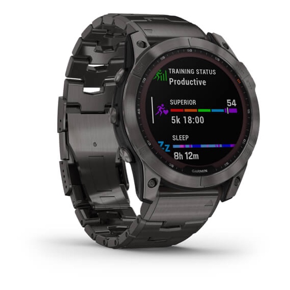 fēnix 7X – Sapphire Solar Edition Carbon Gray DLC Titanium with Black Band