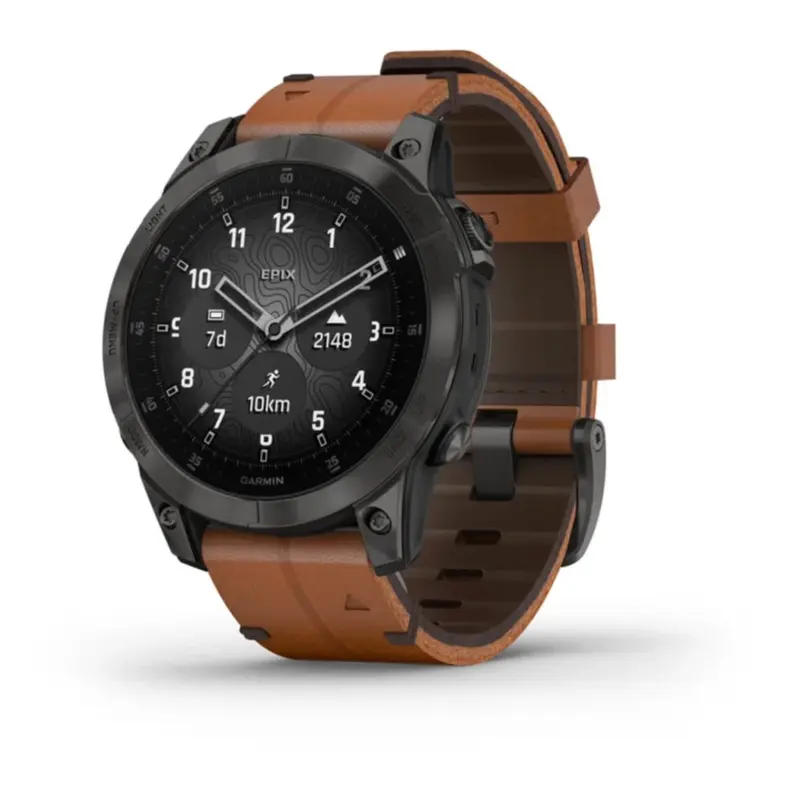 epix (Gen 2) Sapphire - Black TitaniumEPIX (Gen 2)Sapphire - Black Titanium with Chestnut Leather Band Артикул:010-02582-30