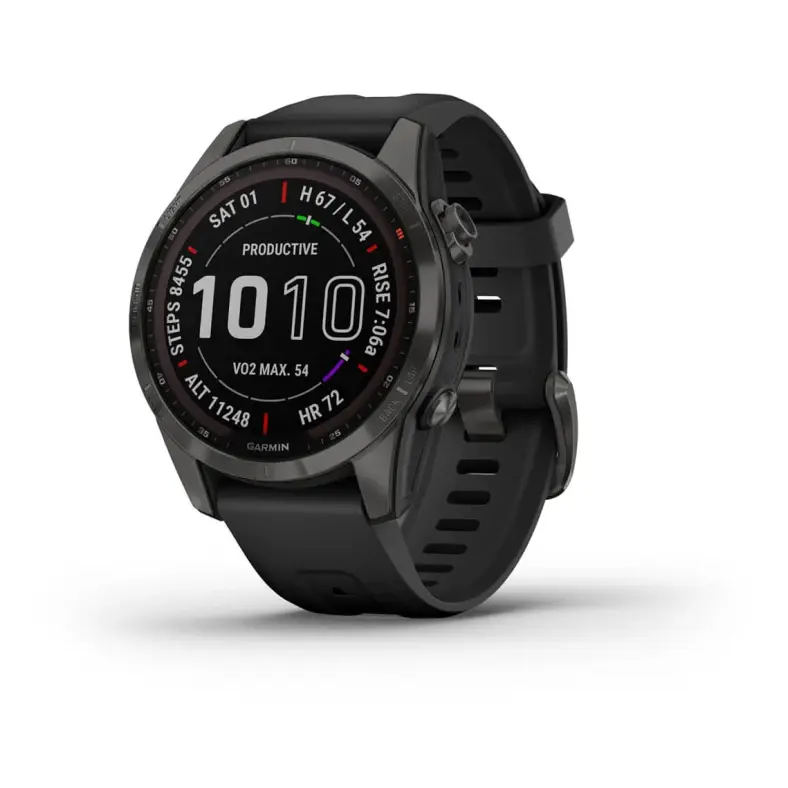 fēnix 7S – Sapphire Solar Edition Carbon Gray DLC Titanium with Black Band