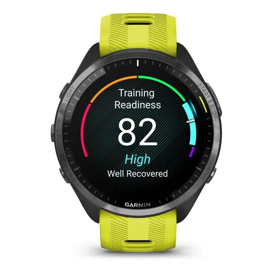 Forerunner 965 - Carbon Gray DLC Titanium Bezel with Black Case and Amp Yellow/Black Silicone Ban Артикул: 010-02809-12