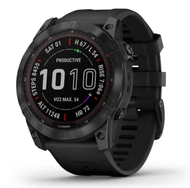 fēnix 7X – Sapphire Solar Edition Black DLC Titanium with Black Band