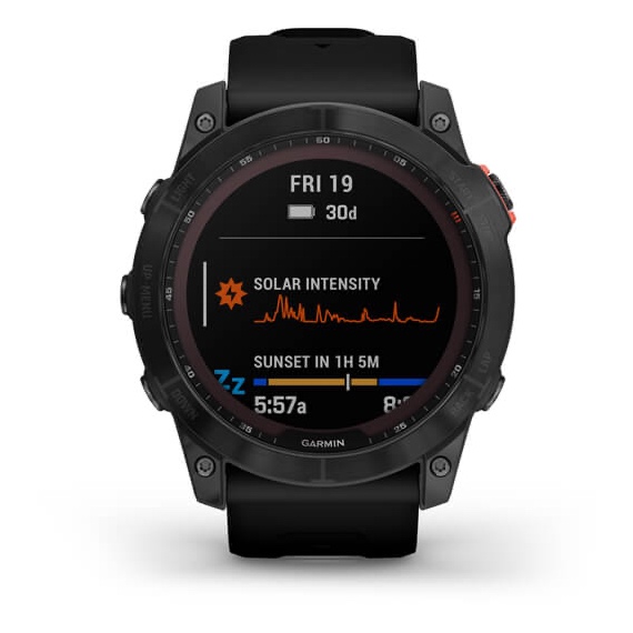 fēnix 7X – Sapphire Solar Edition Black DLC Titanium with Black Band