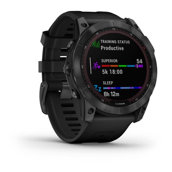 fēnix 7X – Sapphire Solar Edition Black DLC Titanium with Black Band