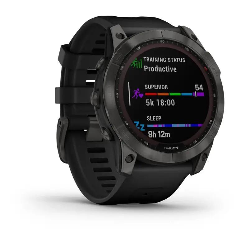 fēnix 7X – Sapphire Solar Edition Carbon Gray DLC Titanium with Black Band