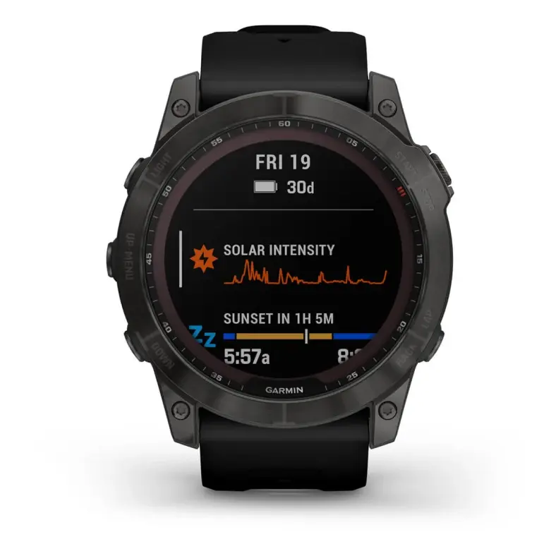 fēnix 7X – Sapphire Solar Edition Carbon Gray DLC Titanium with Black Band