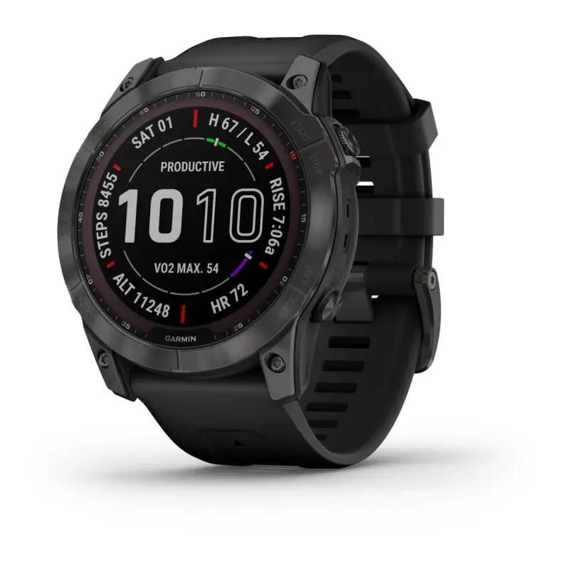 fēnix 7X – Sapphire Solar Edition Carbon Gray DLC Titanium with Black Band