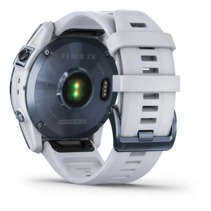 fēnix 7X – Sapphire Solar Edition Mineral Blue Titanium with Whitestone Band